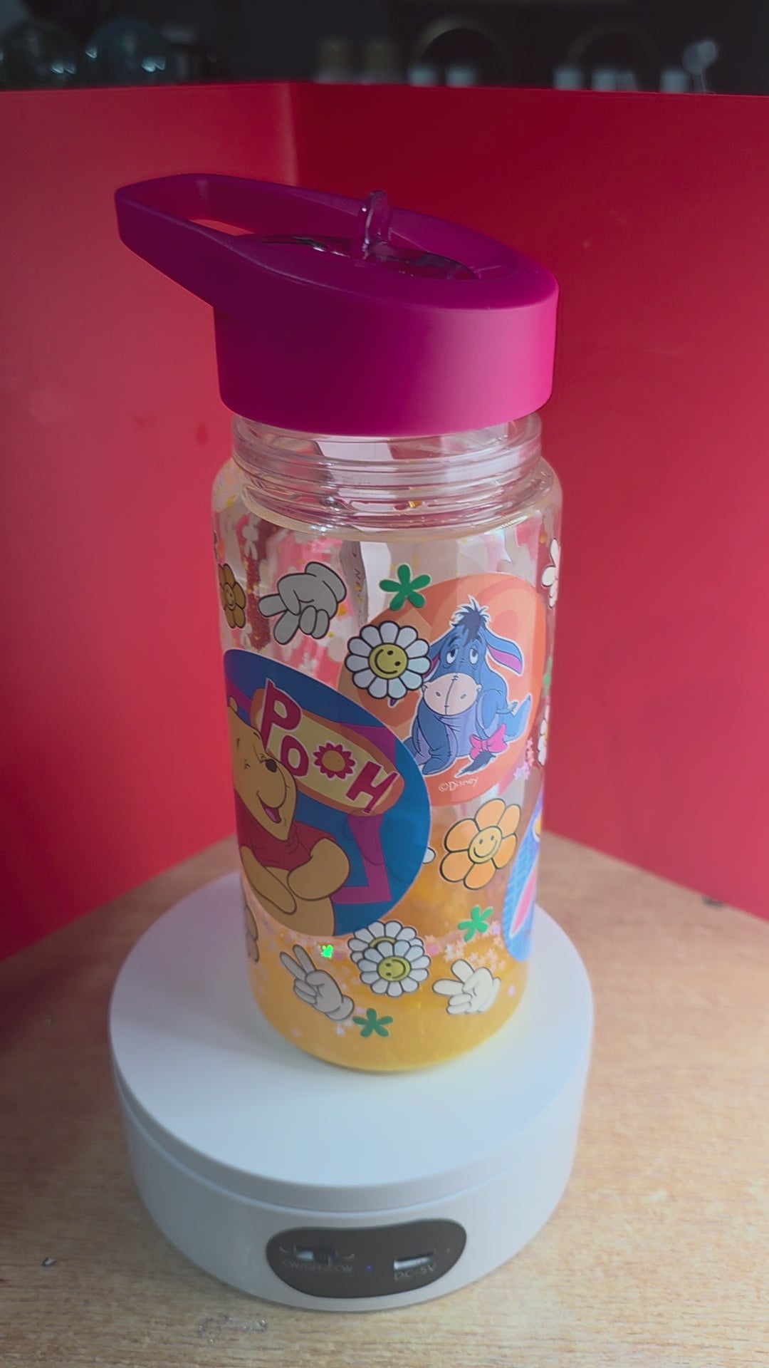 10oz Kids Glitter Snowglobe Bottles.