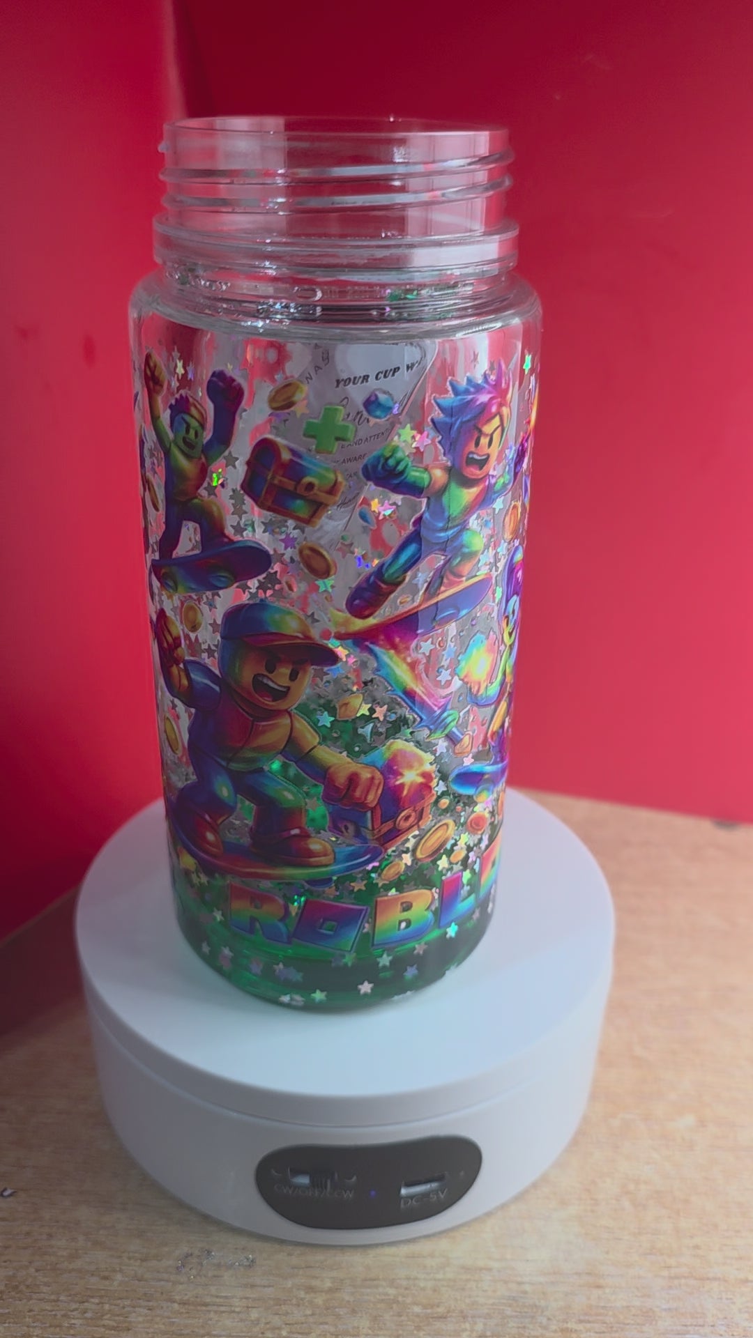 10oz Kids Glitter Snowglobe Bottles.