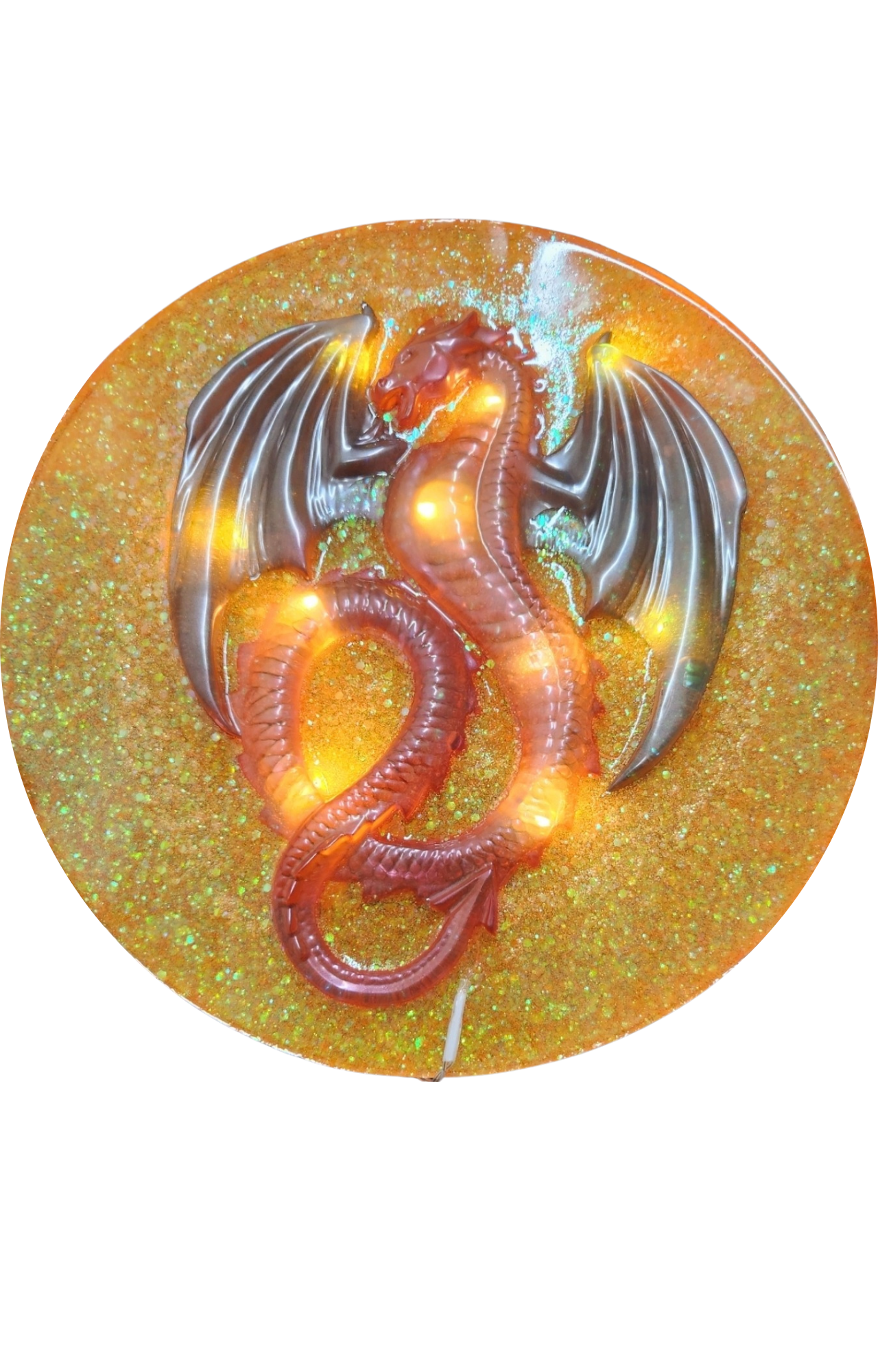 Light up Resin Dragon Plaques.