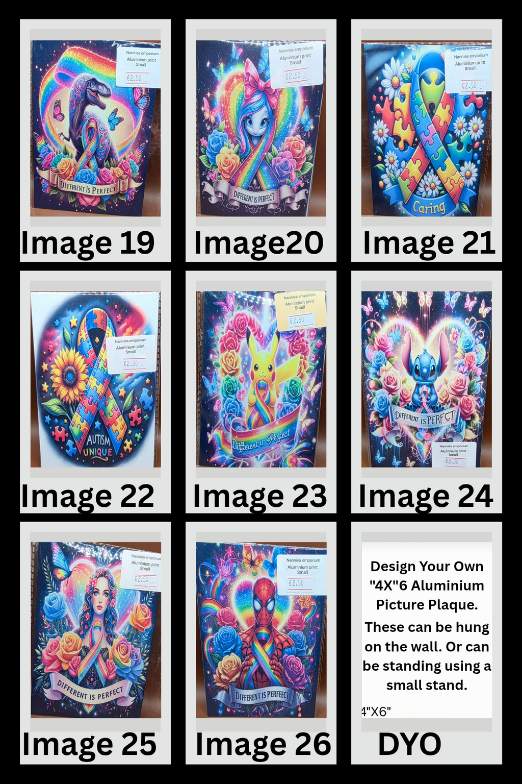 4” x 6” Aluminium Pictures (Different is Perfect)