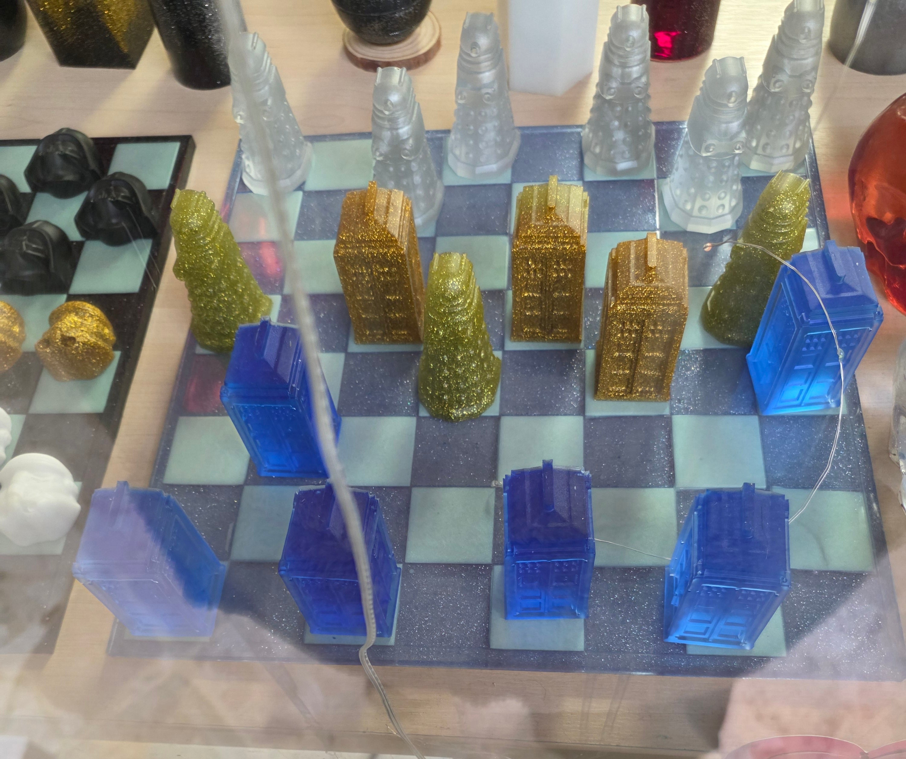 Resin chess board.