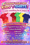 Children's Age 9-11 Design Your Own Tshirts.