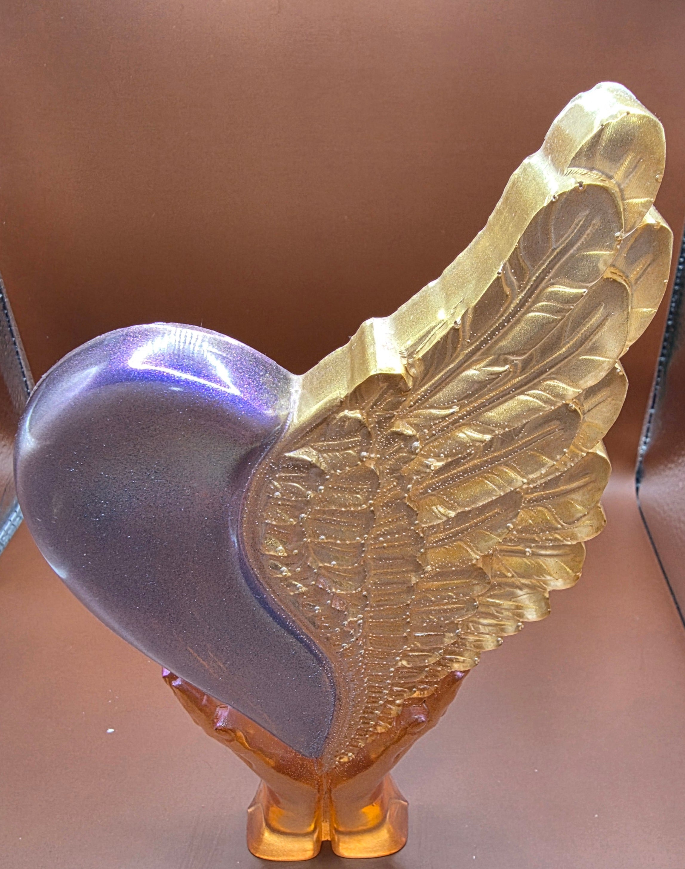 Resin Angel Winged Heart.