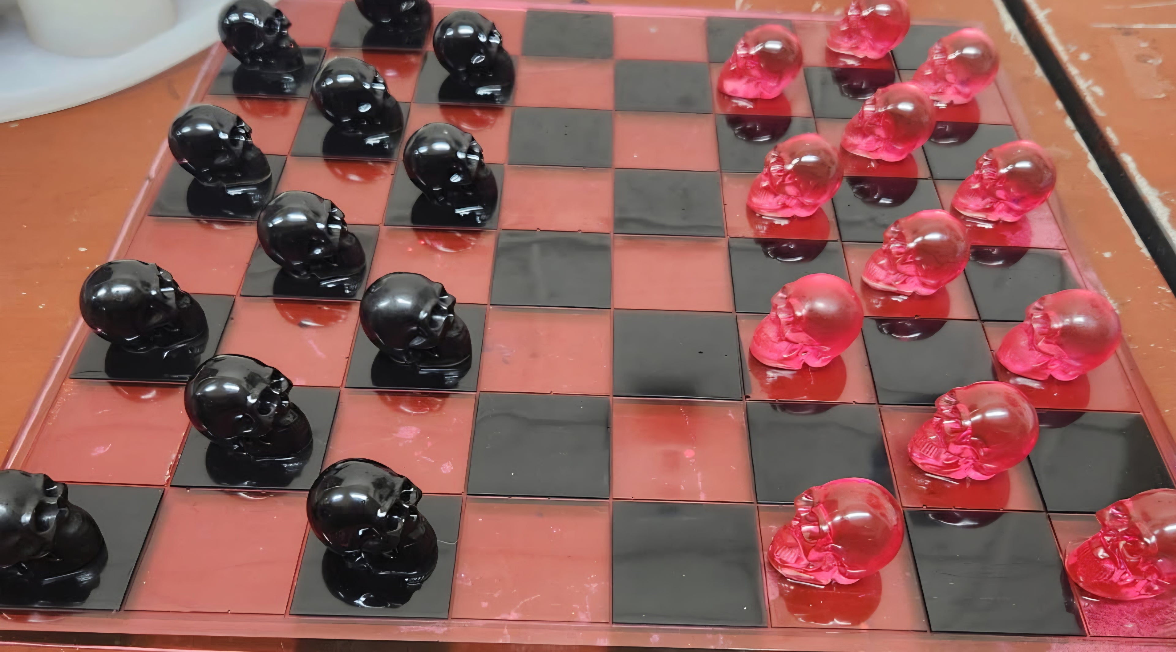 Resin chess board.