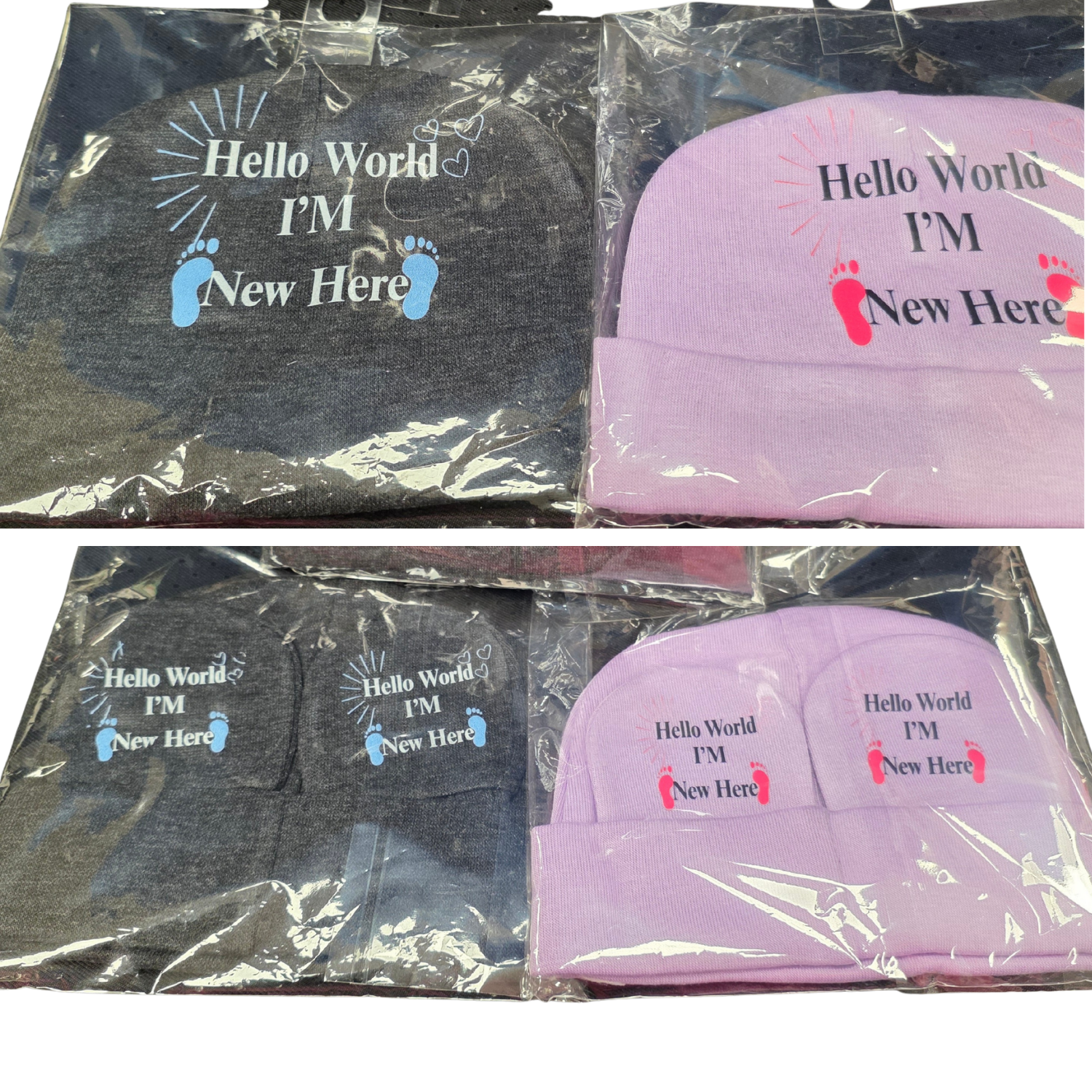 Personalised Baby Hat & Mittens.