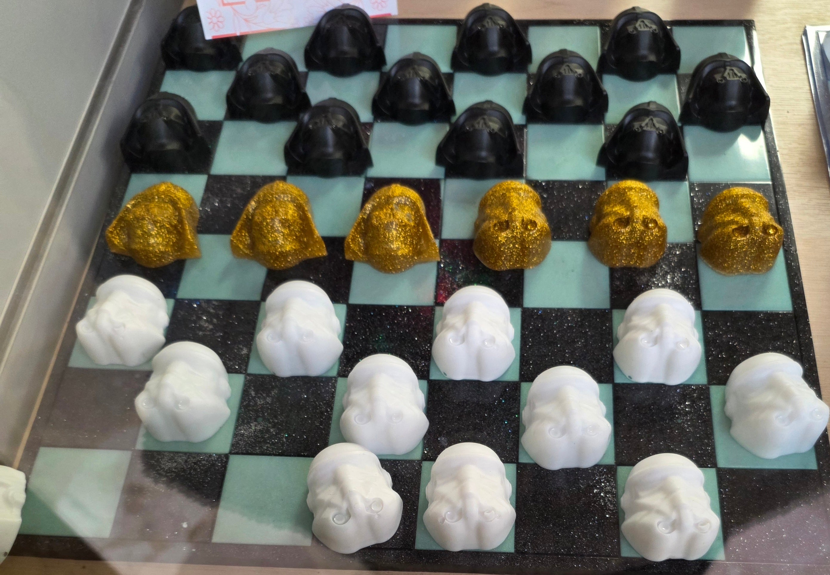 Resin chess board.