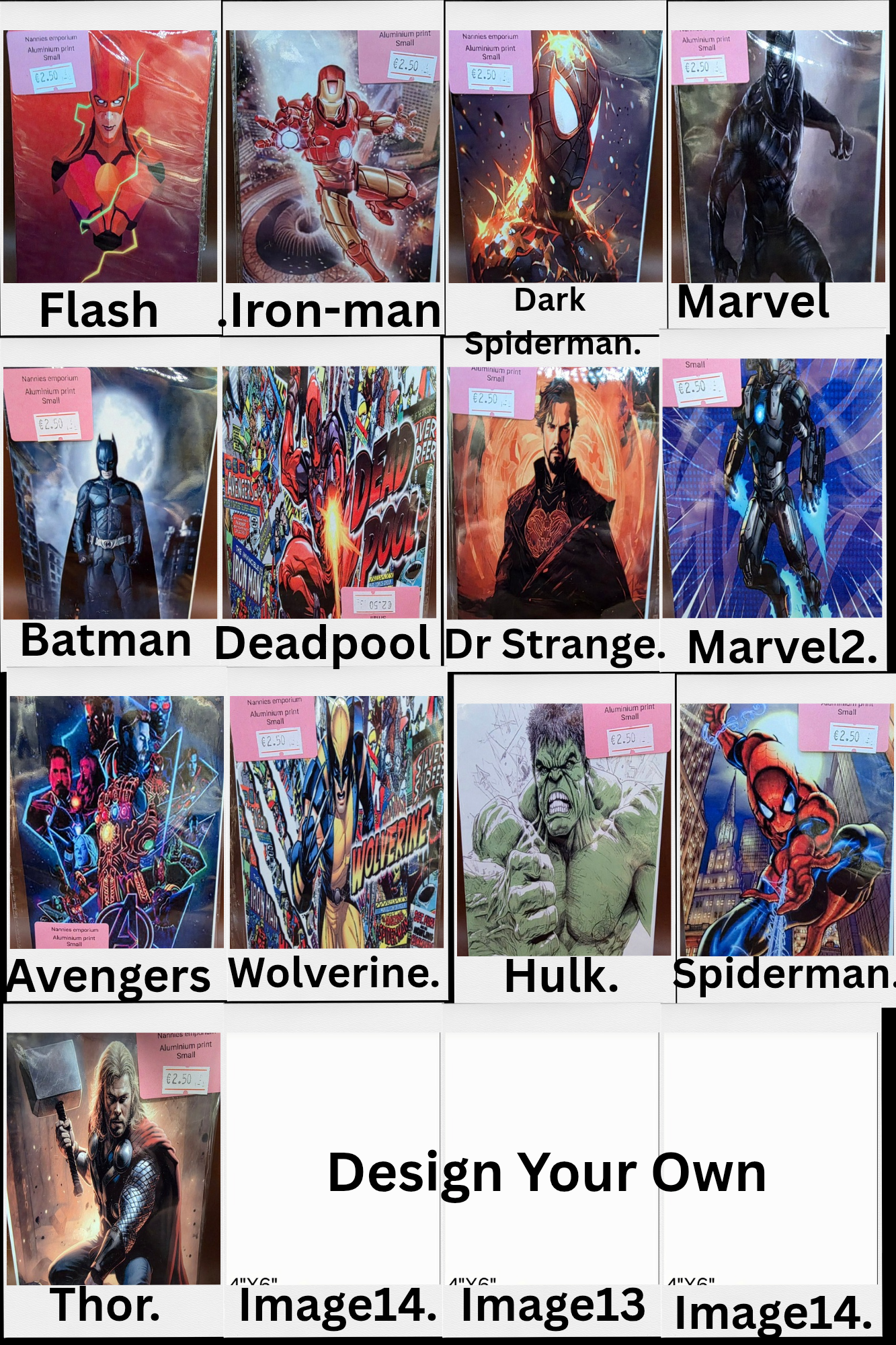 4” x 6” Aluminium Pictures (Marvel)
