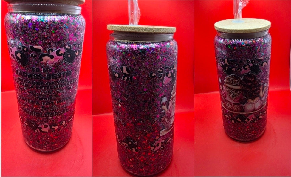 16oz Glass Polycrylic Tumblers.