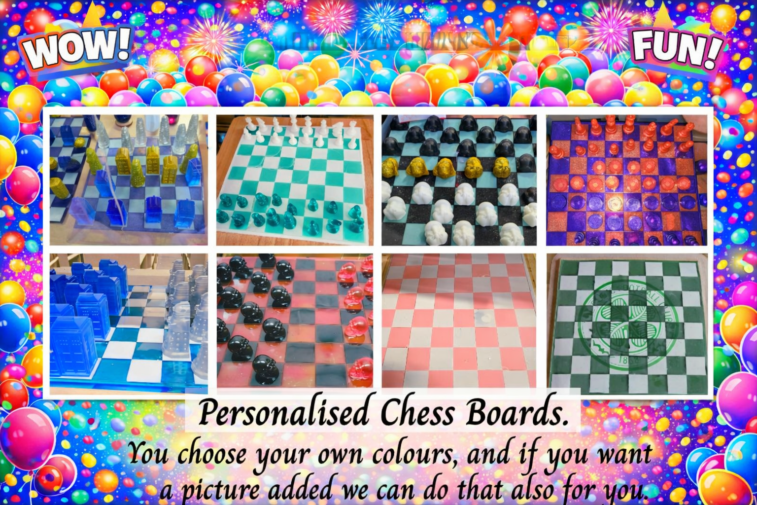 Resin chess board.
