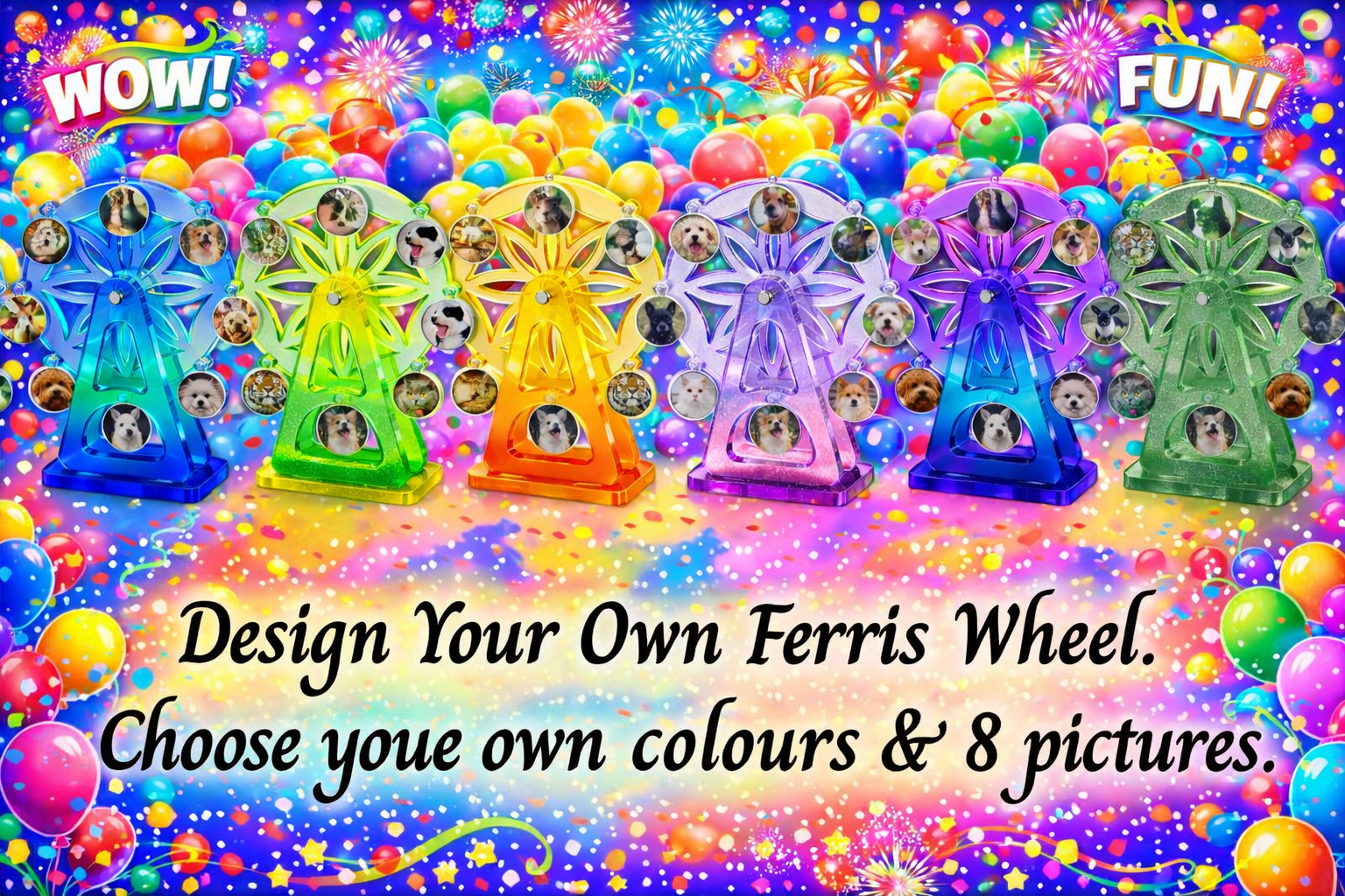 Design Your Own Resin Ferris Wheel personalised with up to 8 pictures.