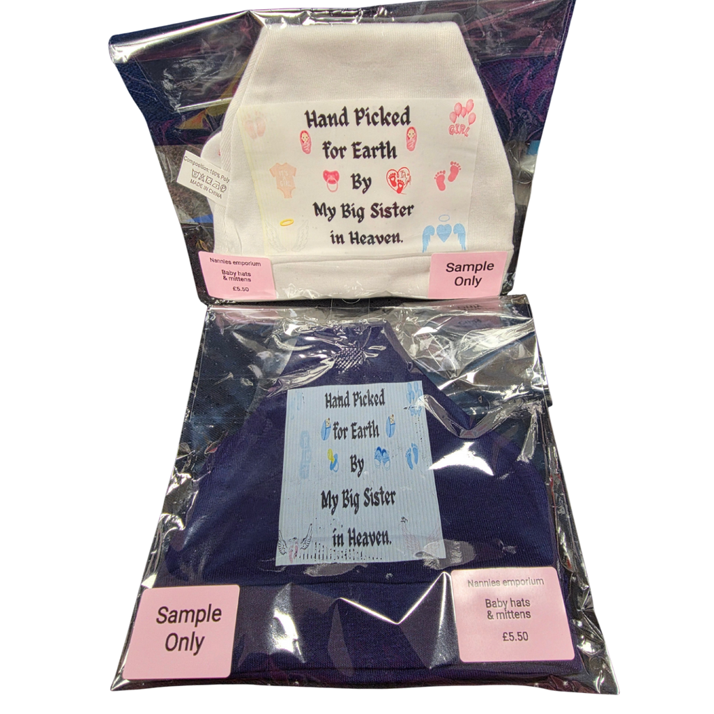 Personalised Baby Hat & Mittens.