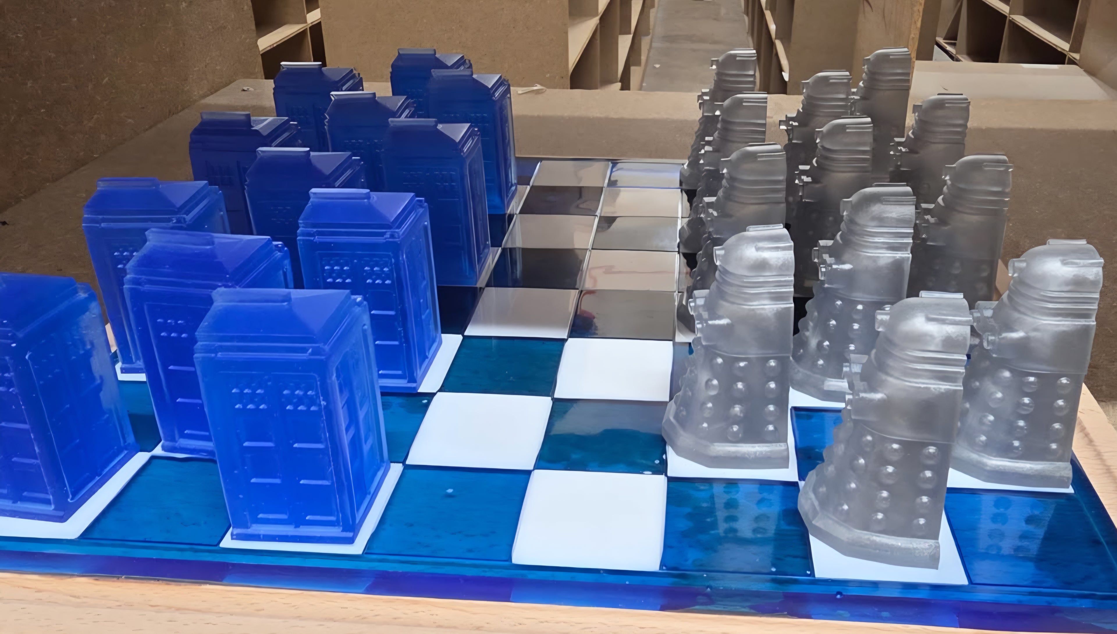 Resin chess board.