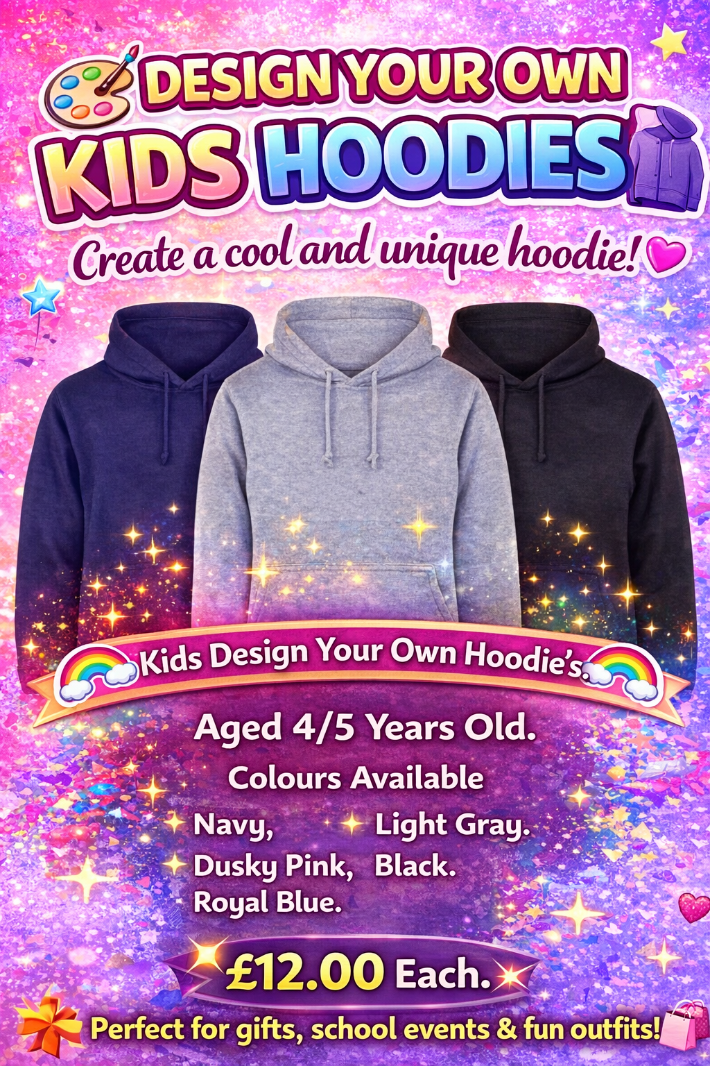 Kids 4-5 Design Your Own Hoodie's