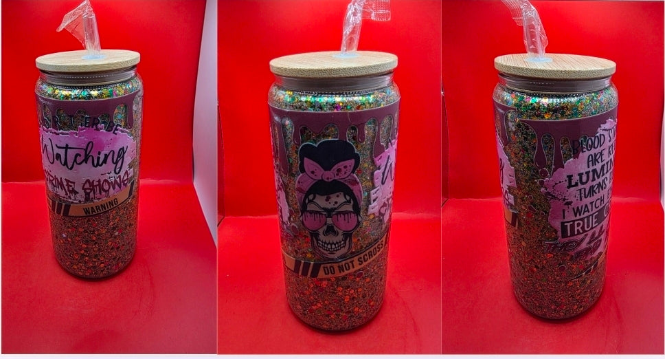 16oz Glass Polycrylic Tumblers.