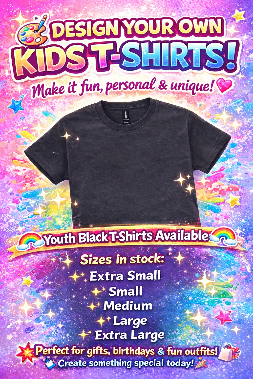 Children's Youth Design Your Own Tshirts.