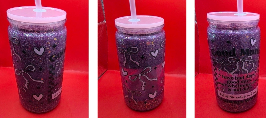 16oz Glitter/Lava/Mica Snowglobe Tumblers.