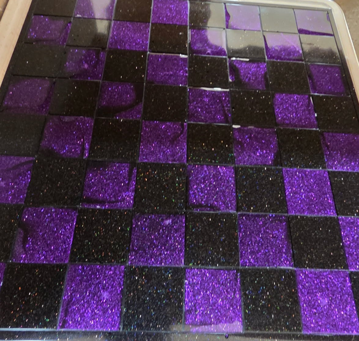 Resin chess board.