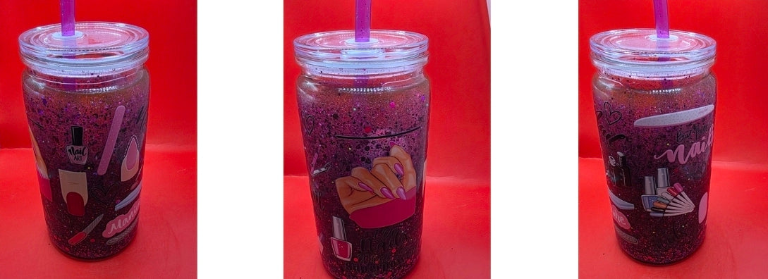 16oz Glitter/Lava/Mica Snowglobe Tumblers.