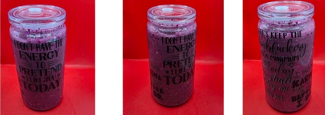 16oz Glitter/Lava/Mica Snowglobe Tumblers.