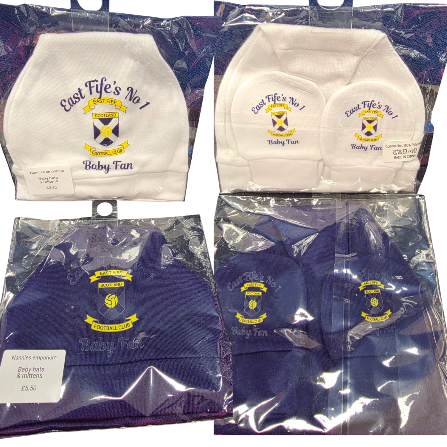 Personalised Baby Hat & Mittens.