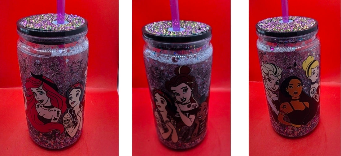 16oz Glitter/Lava/Mica Snowglobe Tumblers.
